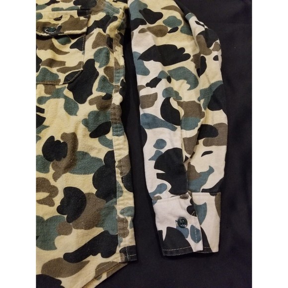 Vtg Deerskin Melton Flannel Hunting Shirt Men’s M Brown Camo 100% Cotton USA - Picture 5 of 9